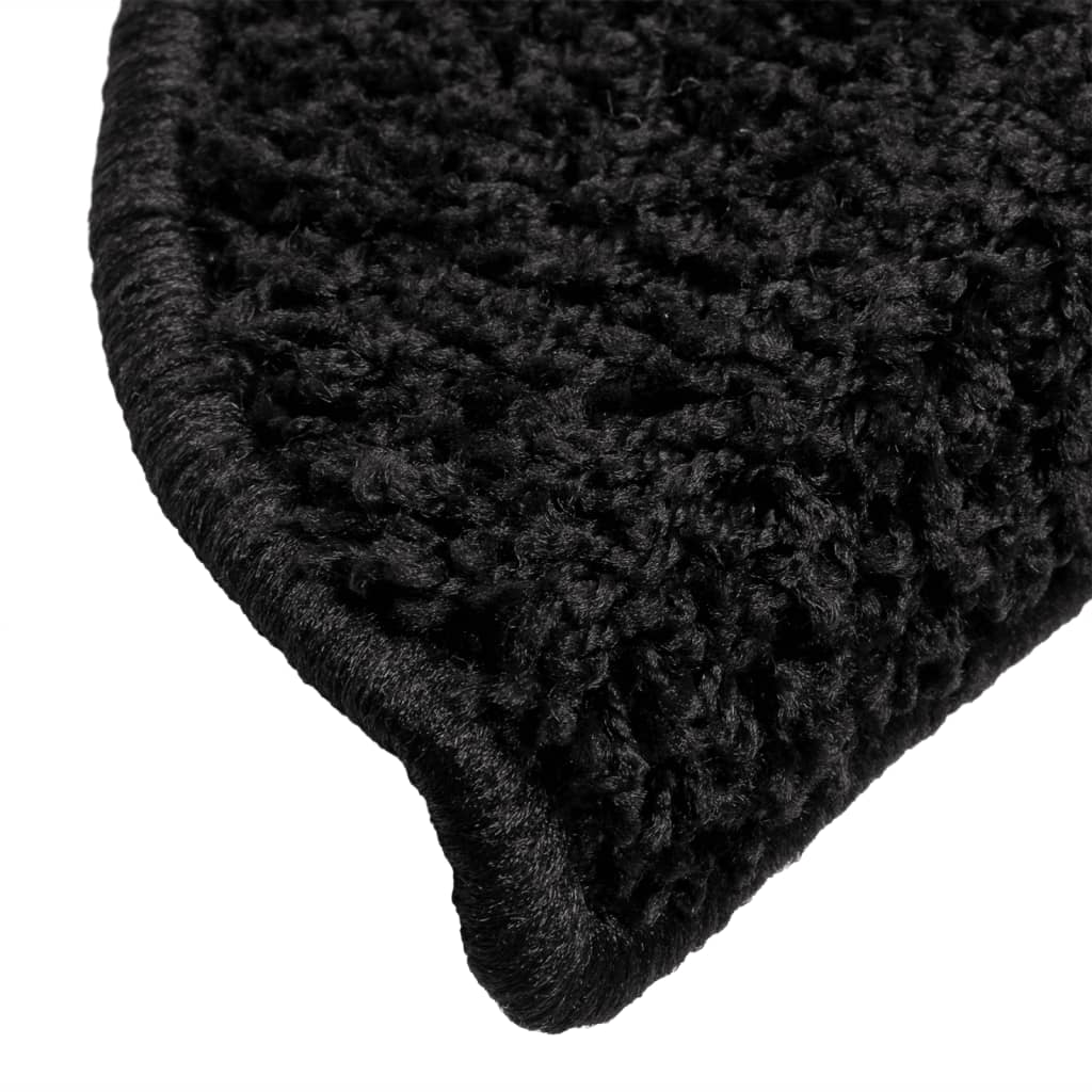Prostirke za stepenice 15 kom 56x17x3 cm Crne poluokrugle