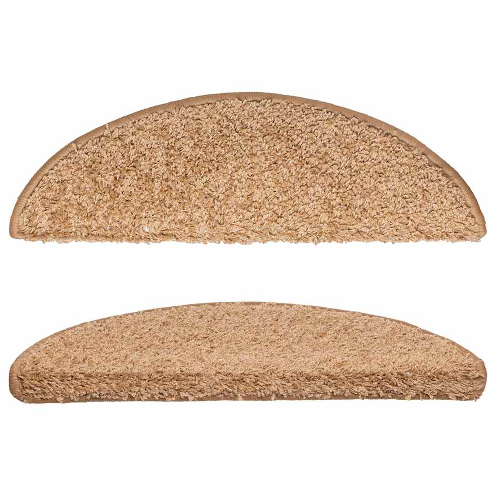 Prostirke za stepenice 15 kom 56x17x3 cm bež poluokrugle