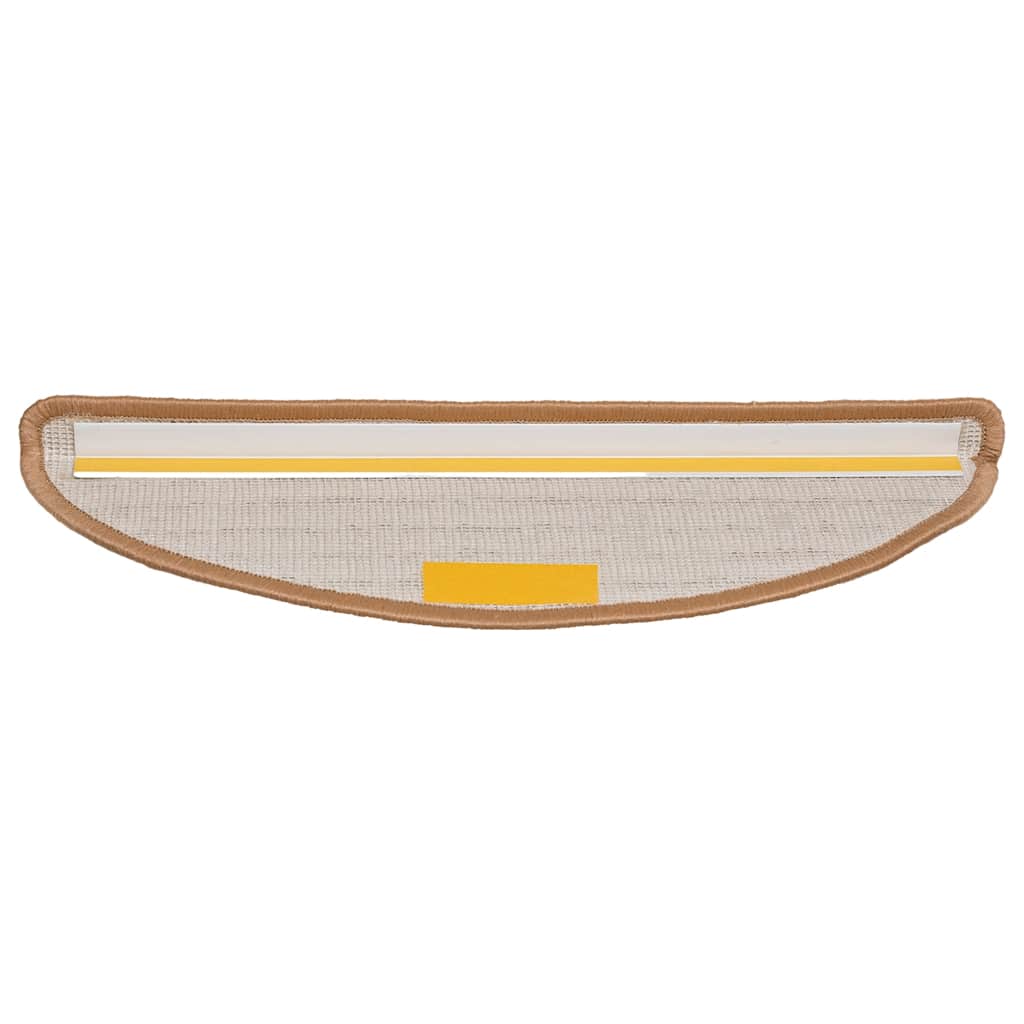 Prostirke za stepenice 15 kom 56x17x3 cm bež poluokrugle