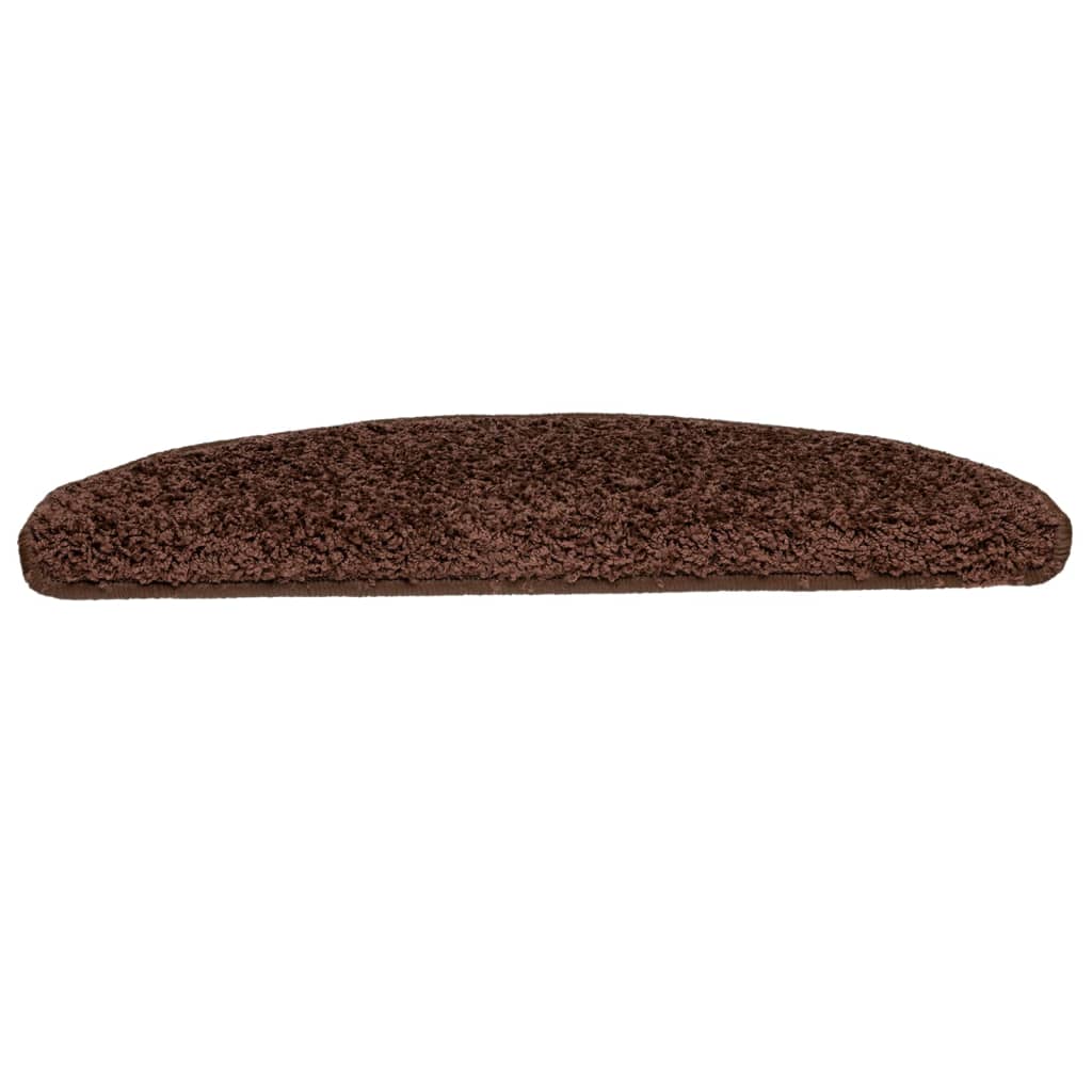 Prostirke za stepenice 15 kom 65x21x4 cm Smeđe poluokrugle velike