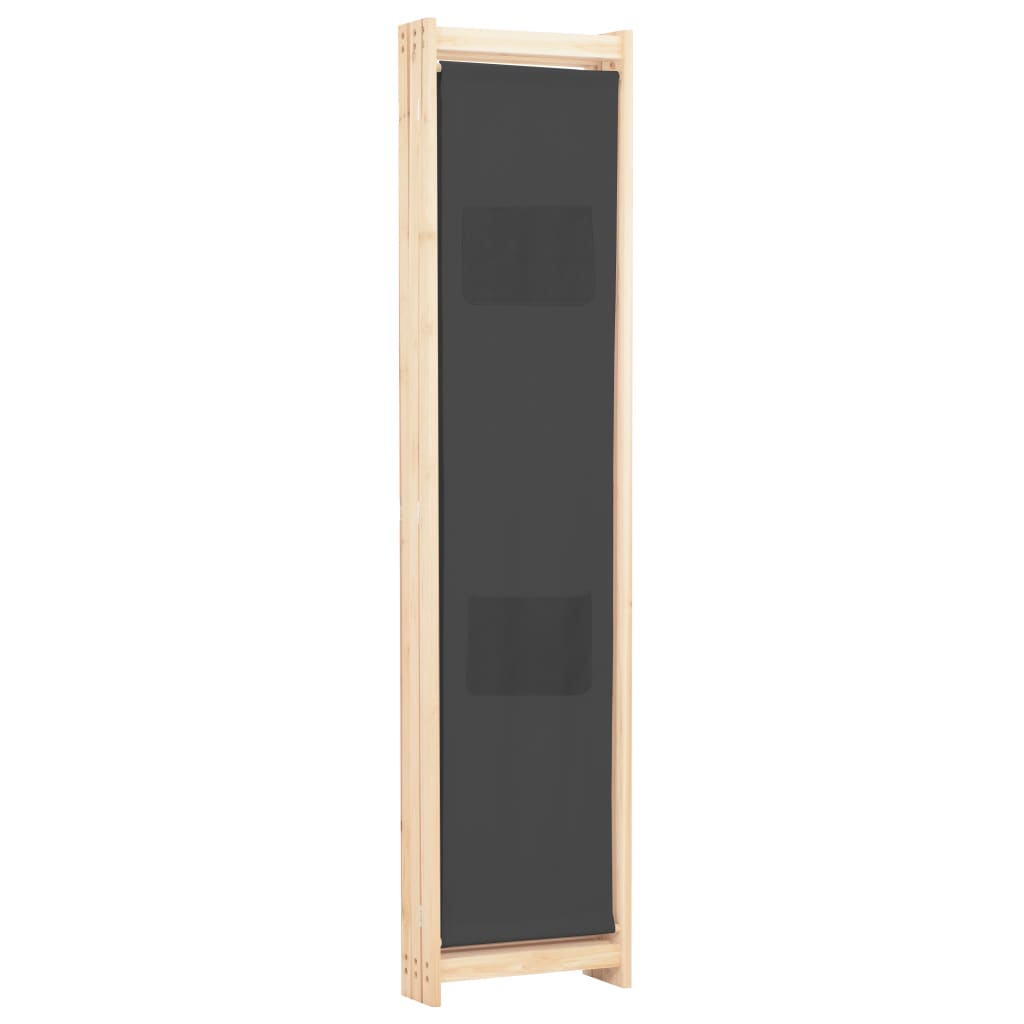 Sobna pregrada s 3 panela od tkanine 120 x 170 x 4 cm siva