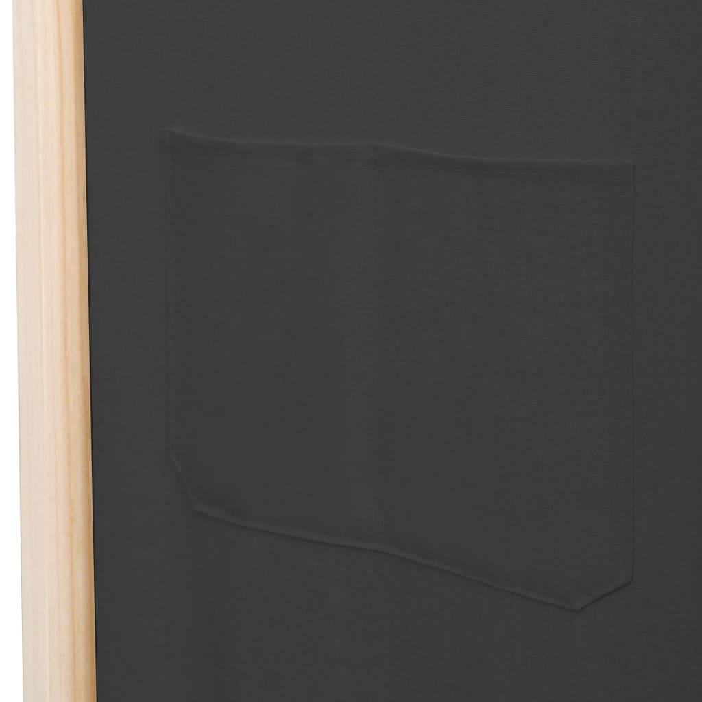 Sobna pregrada s 4 panela od tkanine 160 x 170 x 4 cm siva