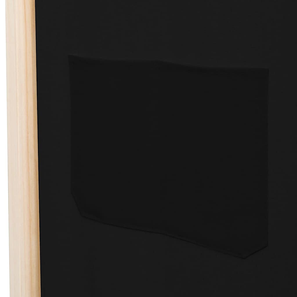 Sobna pregrada s 5 panela od tkanine 200 x 170 x 4 cm crna