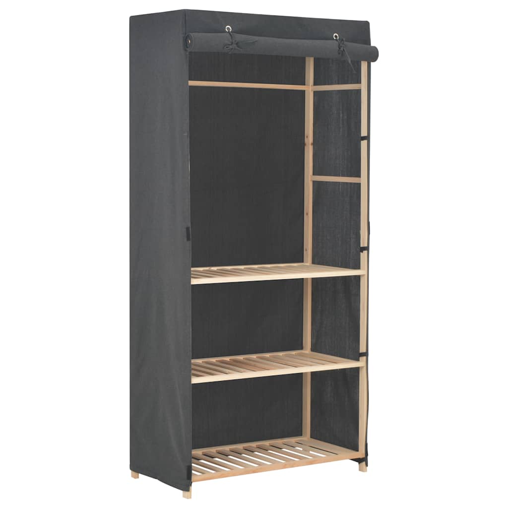 Ormar s 3 razine od tkanine 79 x 40 x 170 cm sivi