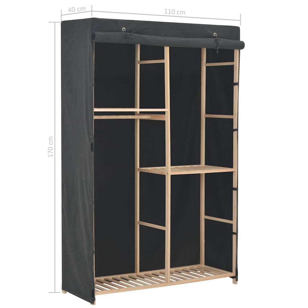 Ormar s 3 razine od tkanine 110 x 40 x 170 cm sivi