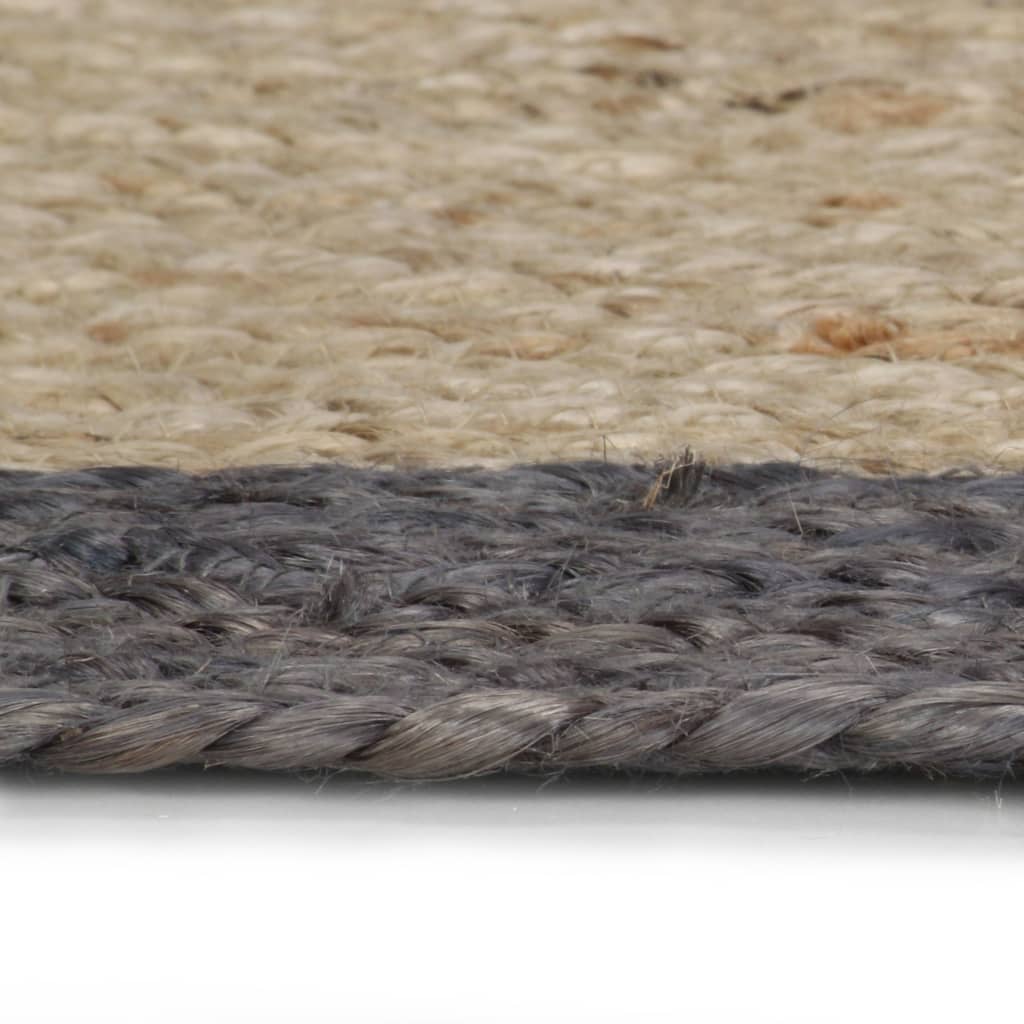 Ručno rađeni tepih od jute s tamnosivim rubom 90 cm