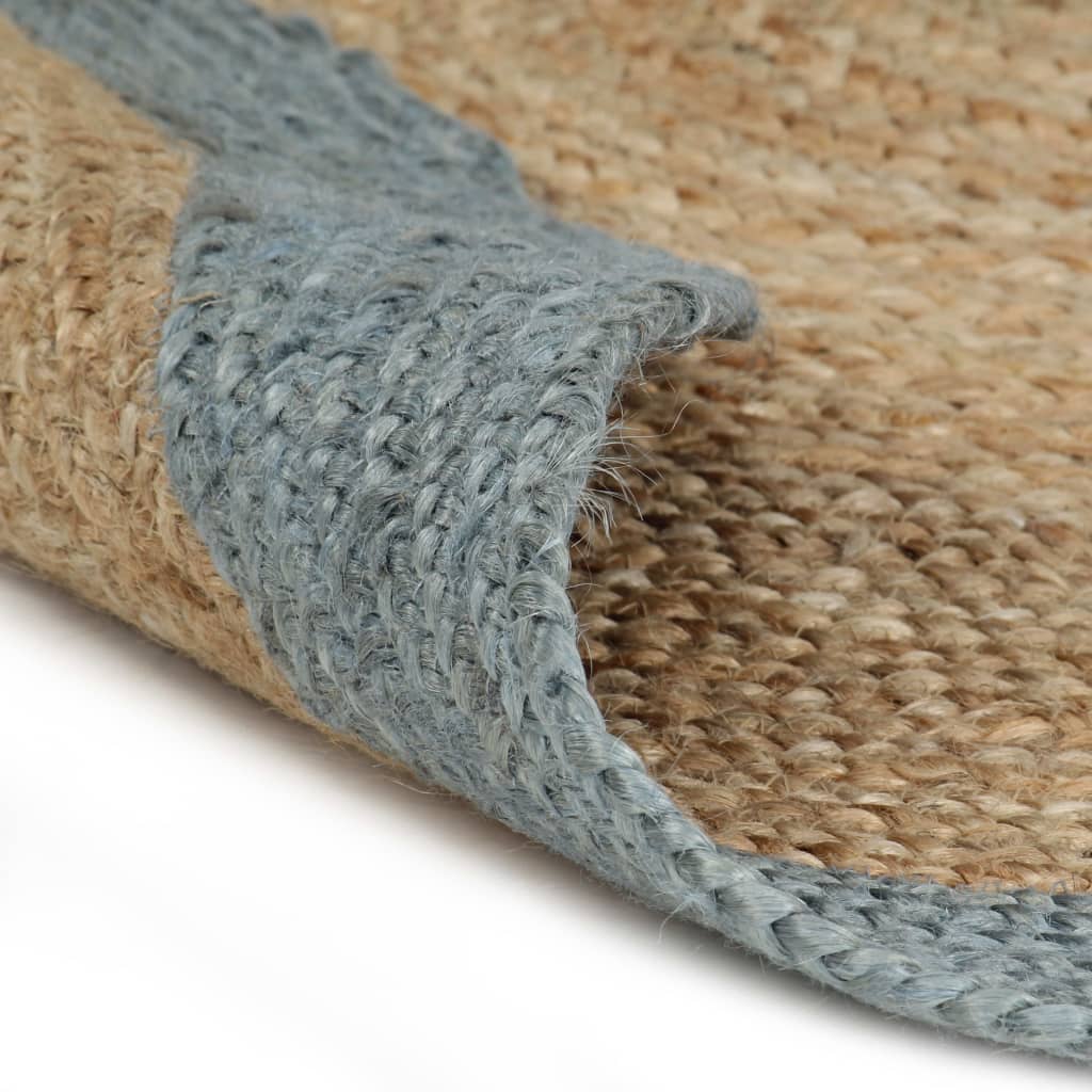 Ručno rađeni tepih od jute s maslinastozelenim rubom 90 cm