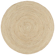 Ručno rađeni tepih od jute sa spiralnim uzorkom bijeli 90 cm
