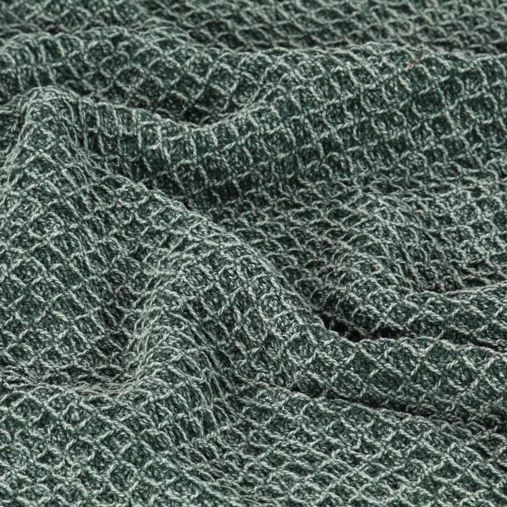 Pamučni pokrivač 160 x 210 cm tamnozeleni