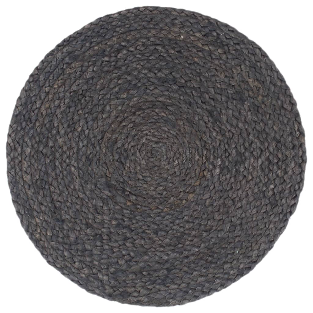 Podmetači 4 kom obični/tamnosivi 38 cm okrugli od jute