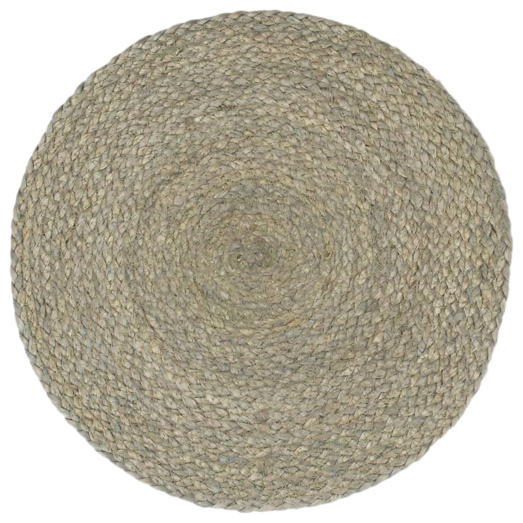 Podmetači 6 kom obični/sivi 38 cm okrugli od jute