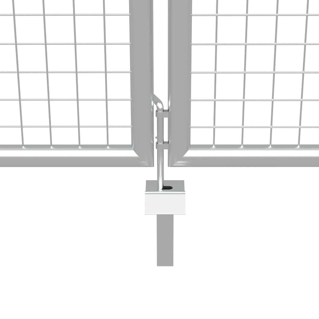 Vrtna vrata od pocinčanog čelika 400x150 cm srebrne boje