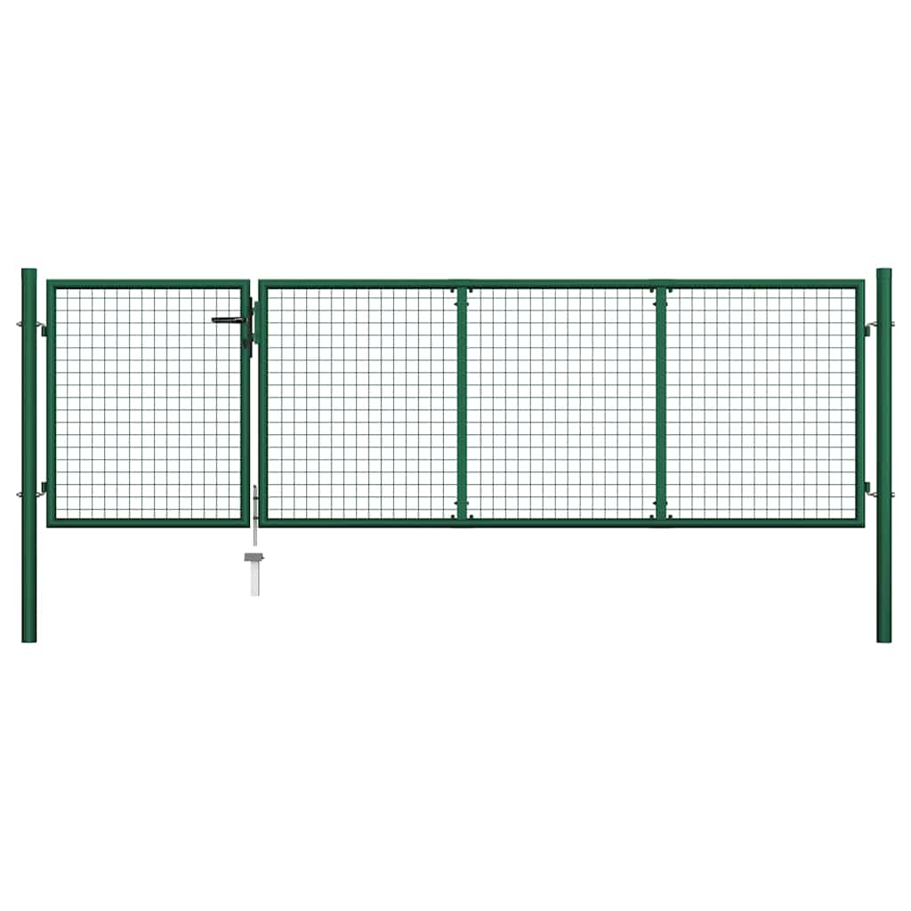 Vrtna vrata Čelik 350x100 cm Zelena