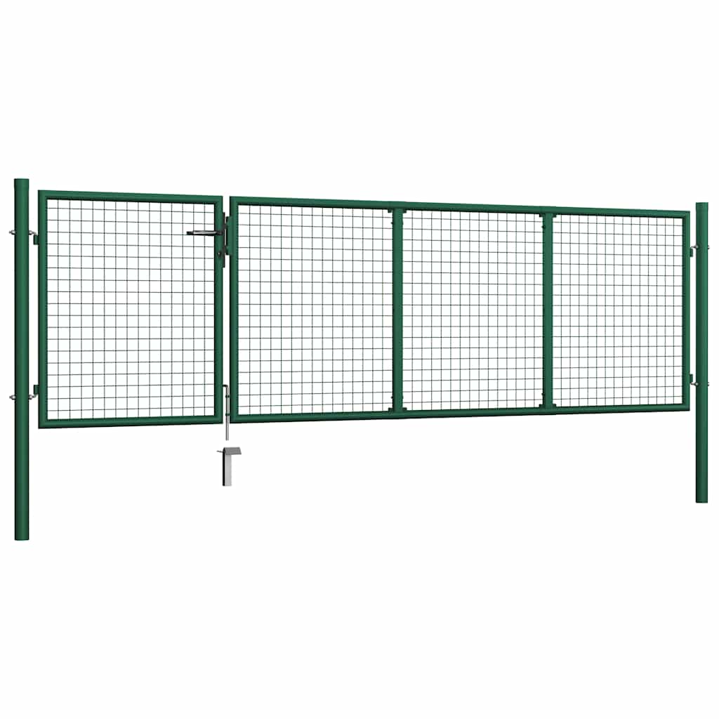 Vrtna vrata Čelik 350x100 cm Zelena