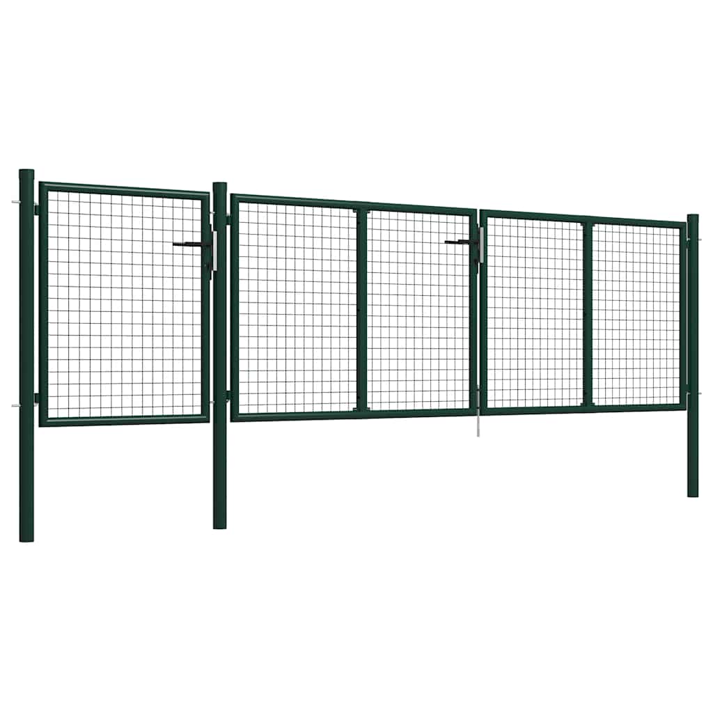 Vrtna vrata Čelik 400x100 cm Zelena