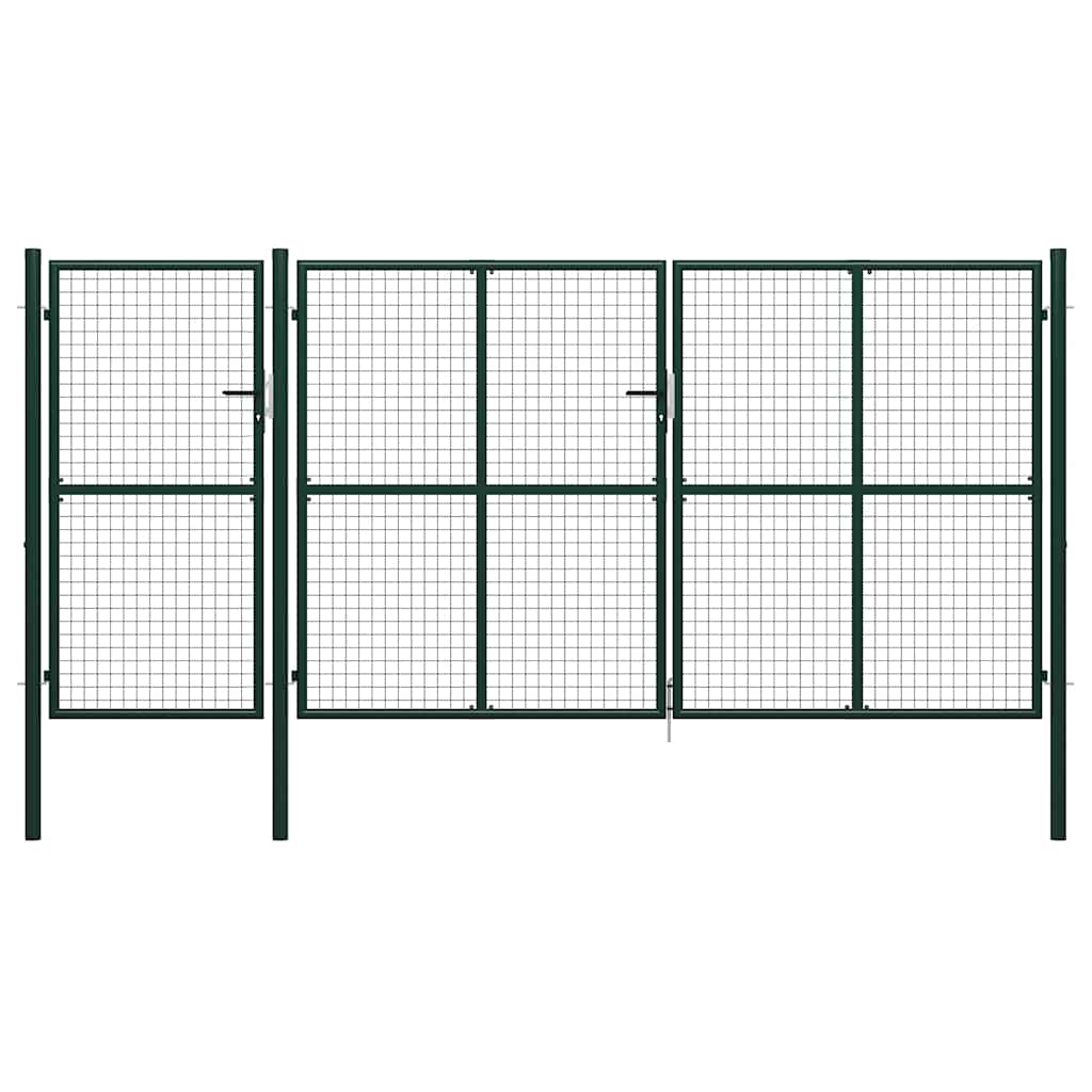 Vrtna vrata Čelik 400x150 cm Zelena