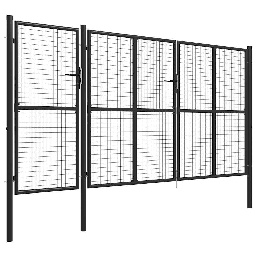 Vrtna vrata čelična 400 x 150 cm antracit