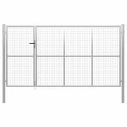 Vrtna vrata Čelik 350x175 cm Srebrna