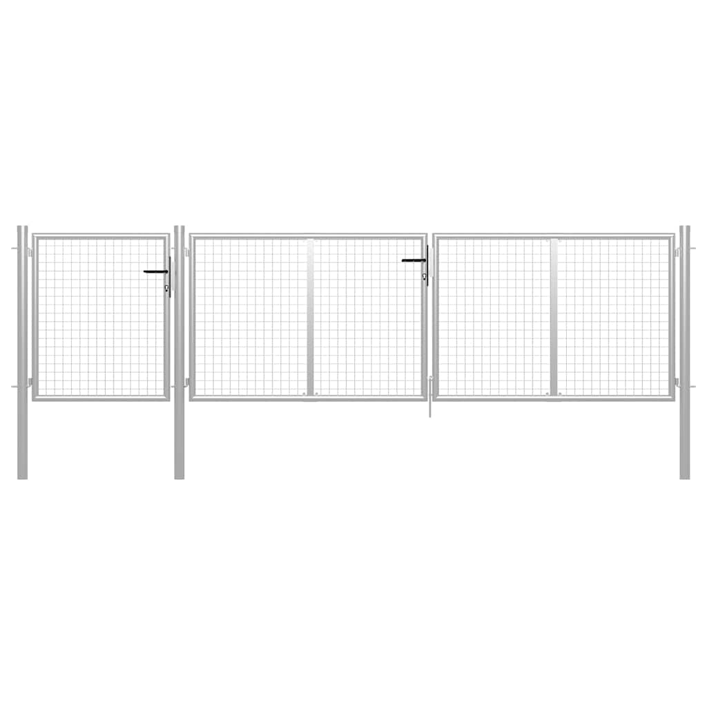 Vrtna vrata Čelik 400x75 cm Srebrna