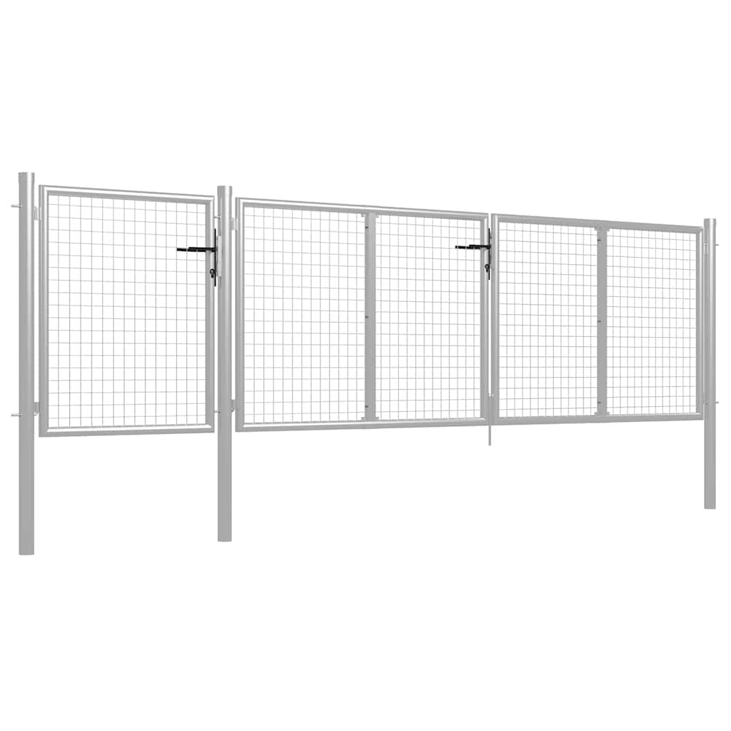 Vrtna vrata Čelik 400x75 cm Srebrna