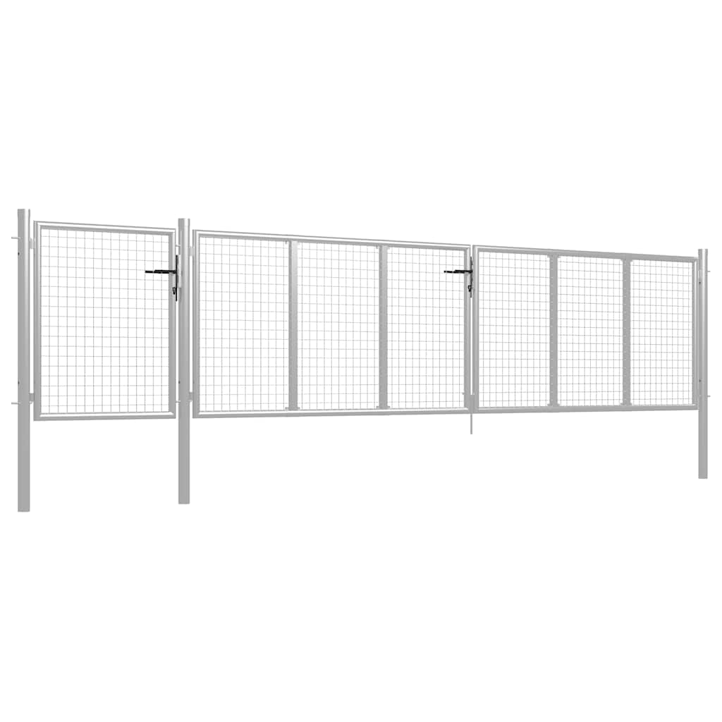 Vrtna vrata Čelik 500x75 cm Srebrna