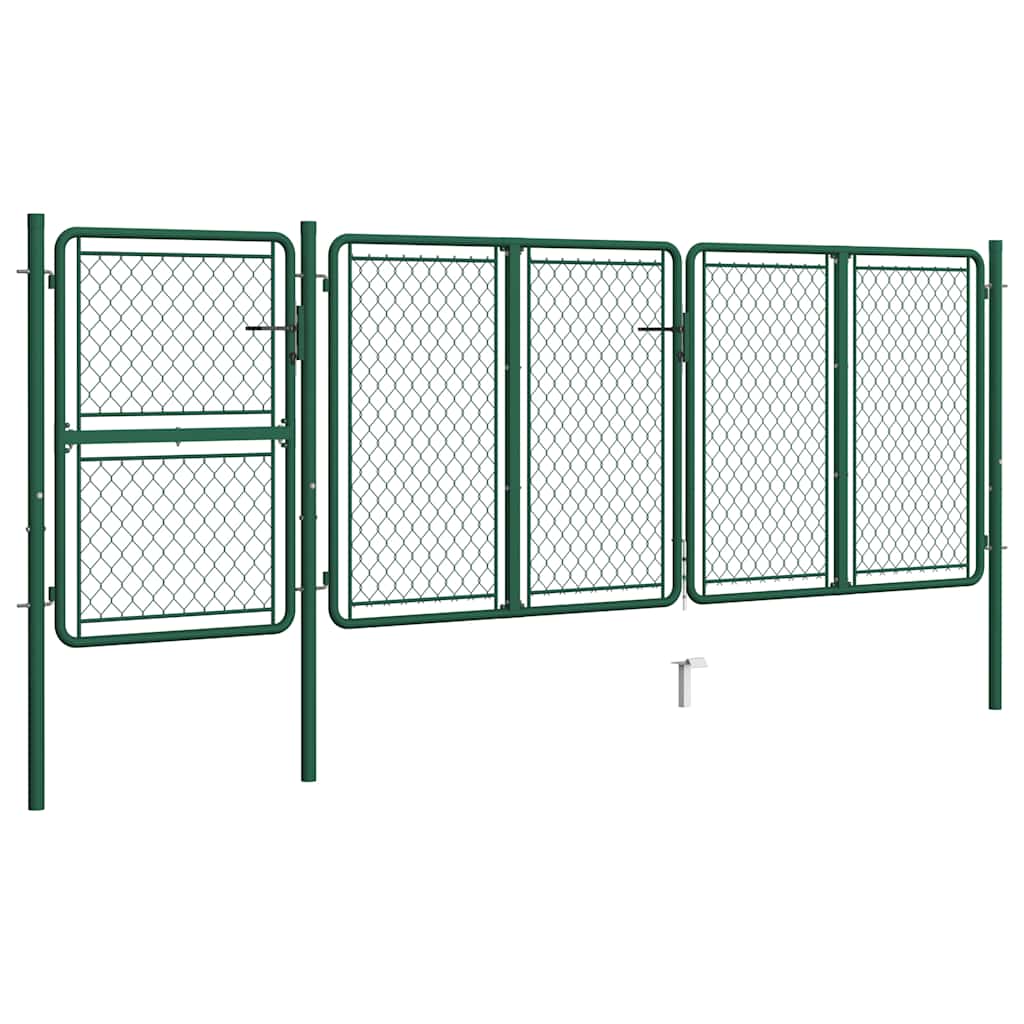 Vrtna vrata Čelik 400x125 cm Zelena