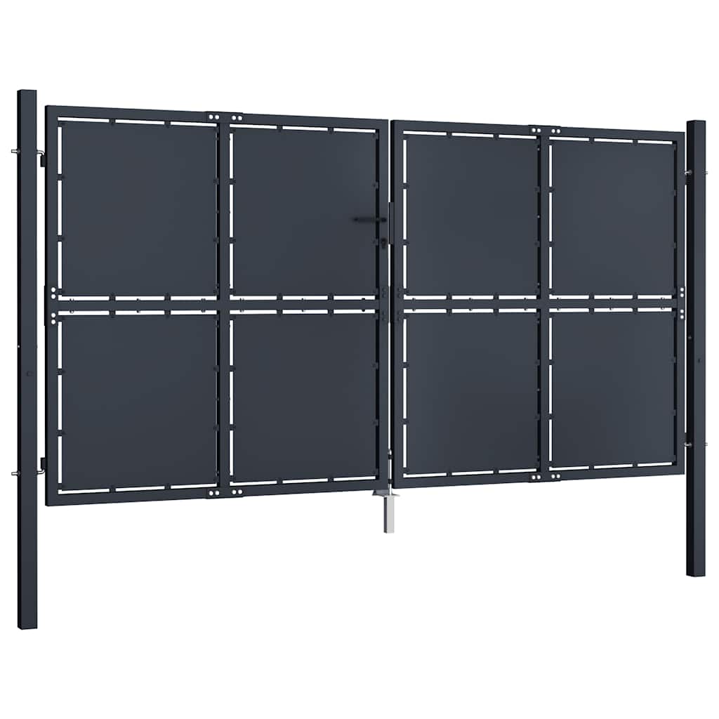 Vrtna vrata Čelik 300x125 cm Antracit