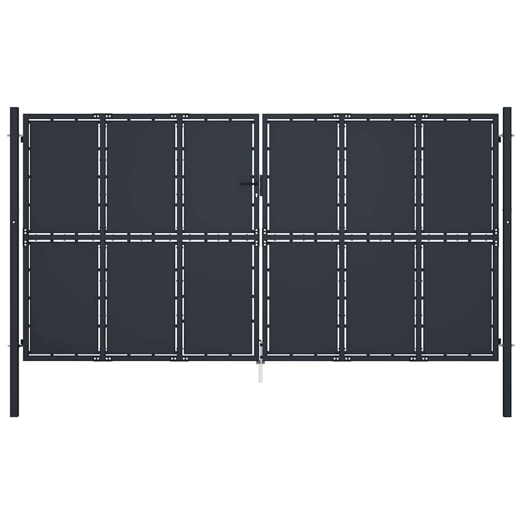Vrtna vrata Čelik 400x175 cm Antracit