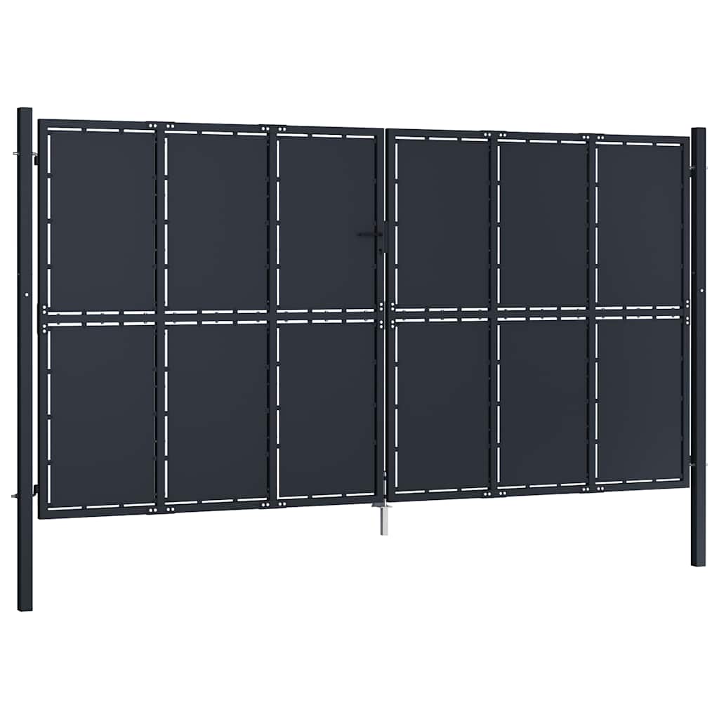 Vrtna vrata Čelik 400x175 cm Antracit