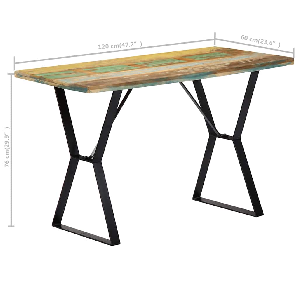 Blagovaonski stol od masivnog obnovljenog drva 120 x 60 x 76 cm
