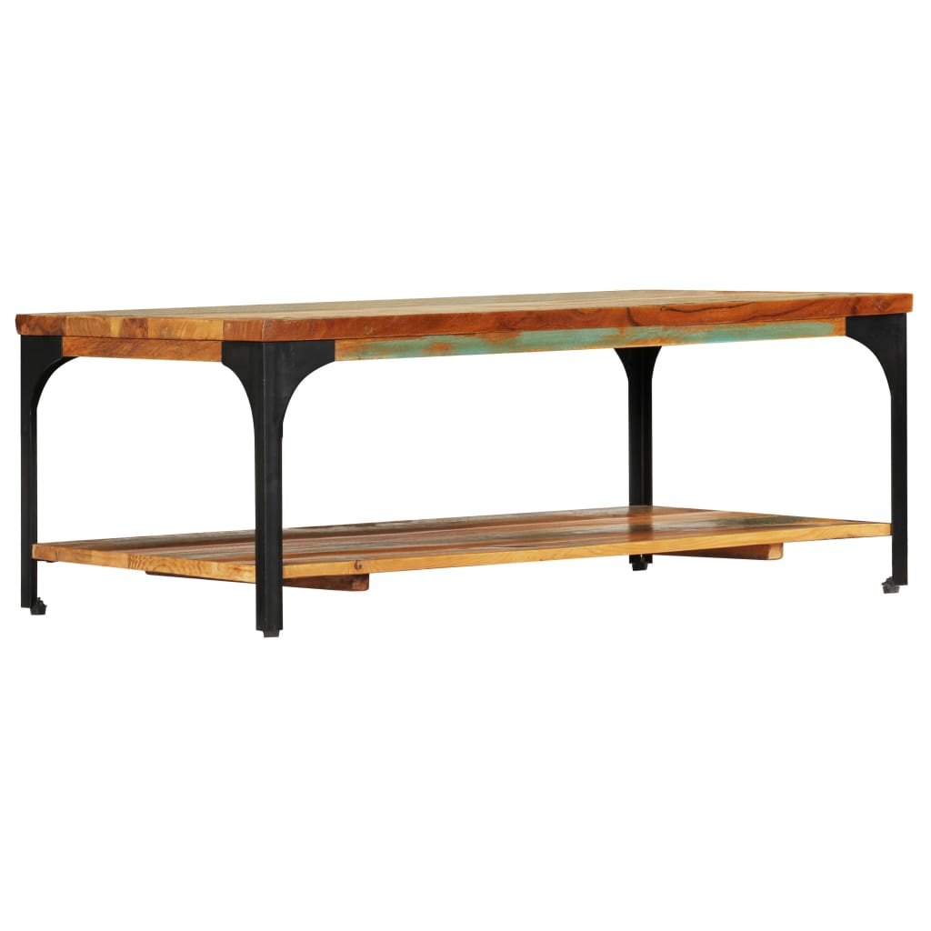 Stolić za kavu s policom od obnovljenog drva 100 x 60 x 35 cm