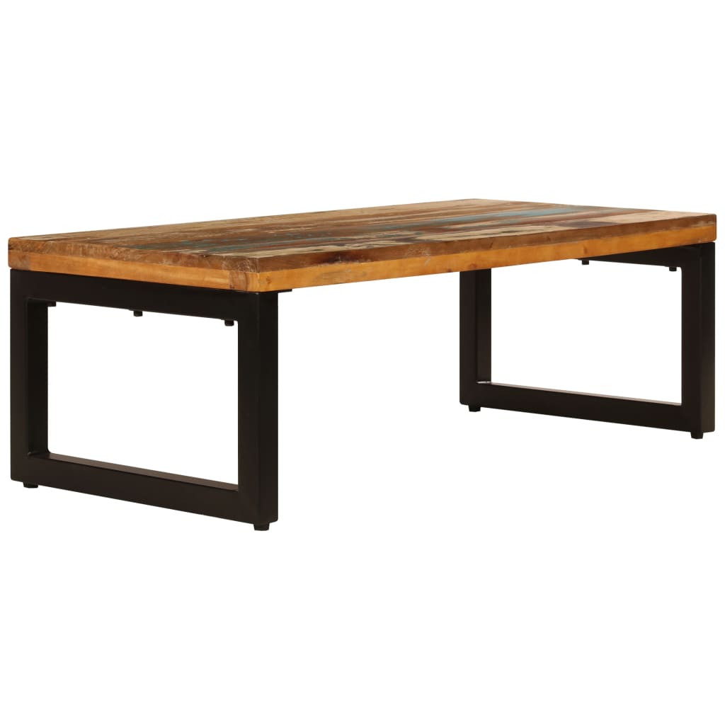 Stolić za kavu od obnovljenog drva i čelika 100 x 50 x 35 cm
