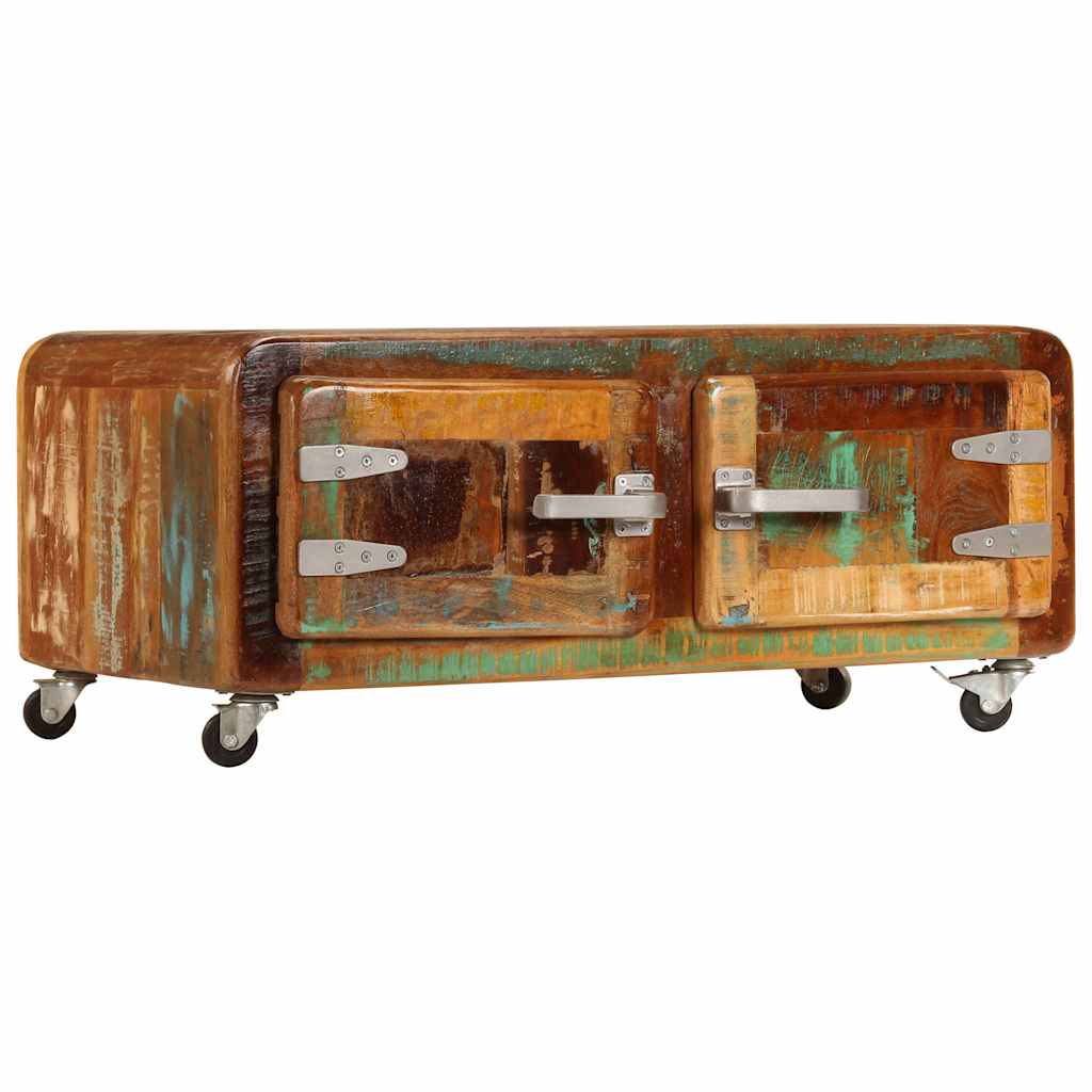 Stolić za kavu od masivnog obnovljenog drva 85 x 55 x 40 cm