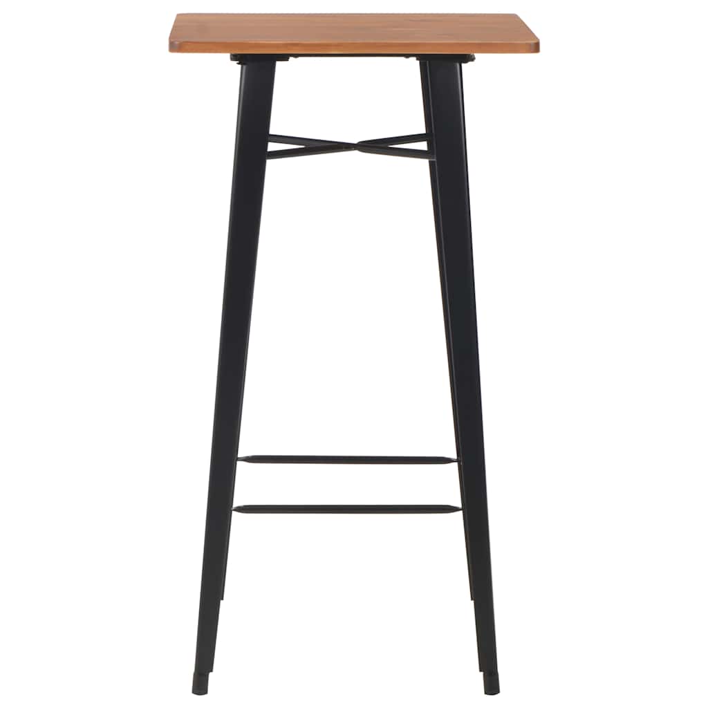 Barski stol crni 60 x 60 x 108 cm od masivne borovine i čelika