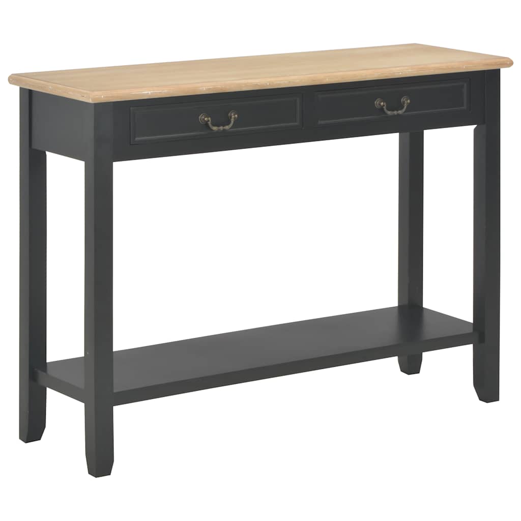 Konzolni stol crni 110 x 35 x 80 cm drveni