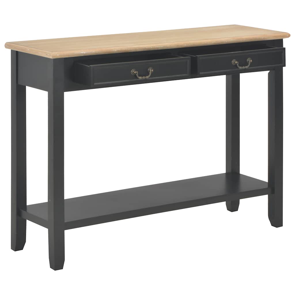 Konzolni stol crni 110 x 35 x 80 cm drveni