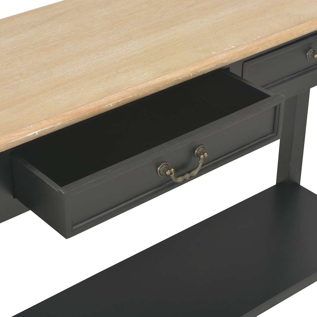 Konzolni stol crni 110 x 35 x 80 cm drveni
