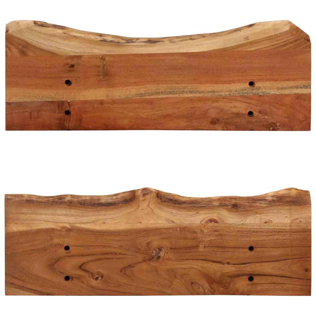 Zidne police od masivnog bagremovog drva 2 kom 60 x 20 x 18 cm