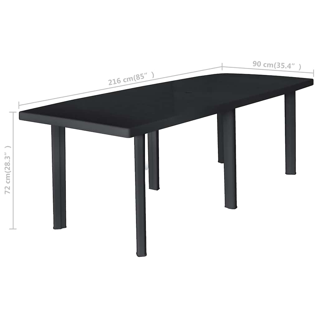 Vrtni stol antracit boje 216 x 90 x 72 cm plastični