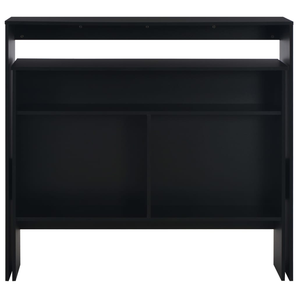 Barski stol s 2 stolne ploče crni 130 x 40 x 120 cm