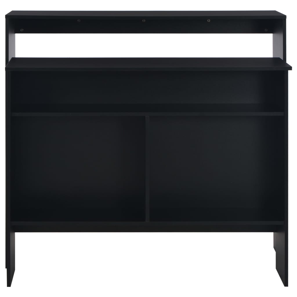 Barski stol s 2 stolne ploče crni 130 x 40 x 120 cm