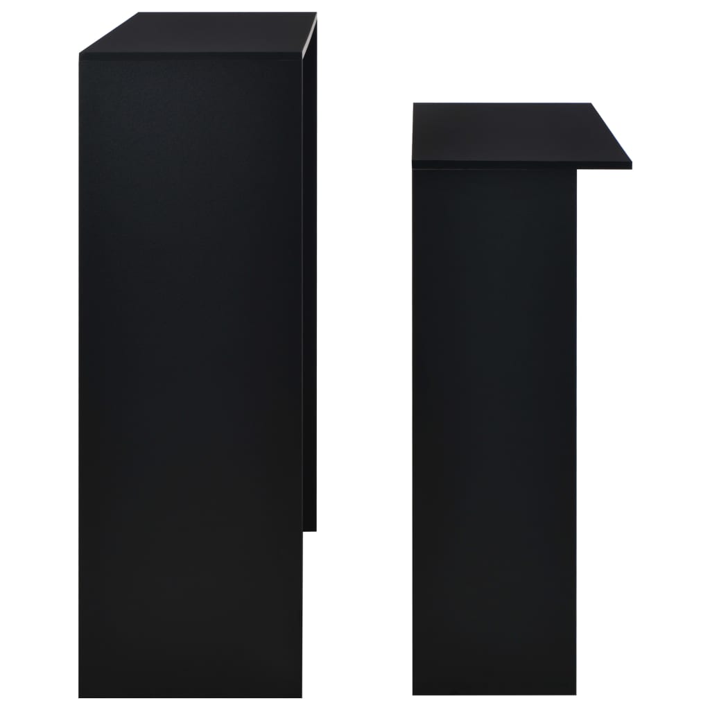 Barski stol s 2 stolne ploče crni 130 x 40 x 120 cm