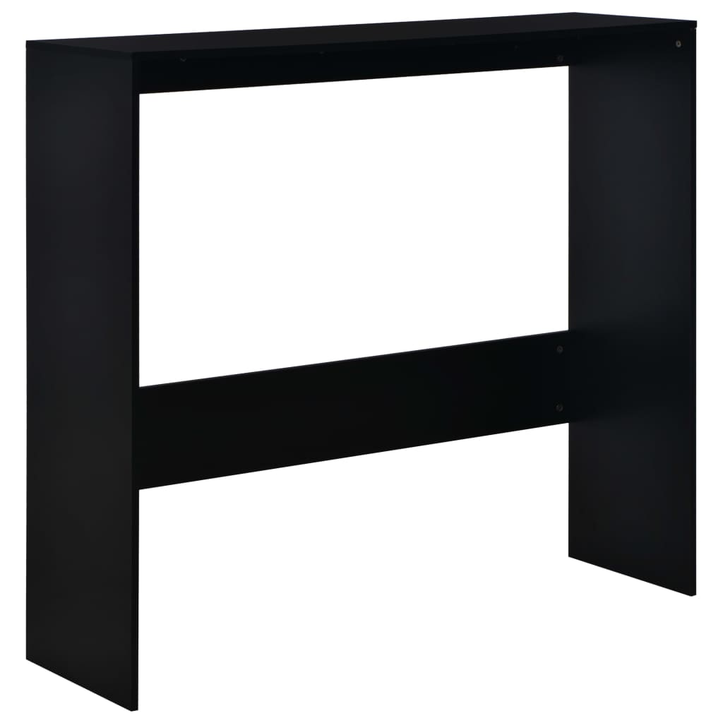 Barski stol s 2 stolne ploče crni 130 x 40 x 120 cm
