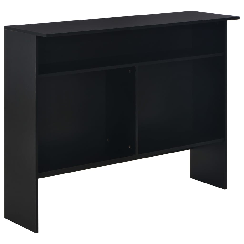 Barski stol s 2 stolne ploče crni 130 x 40 x 120 cm