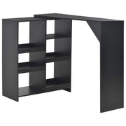Barski stol s pomičnom policom crni 138 x 39 x 110 cm