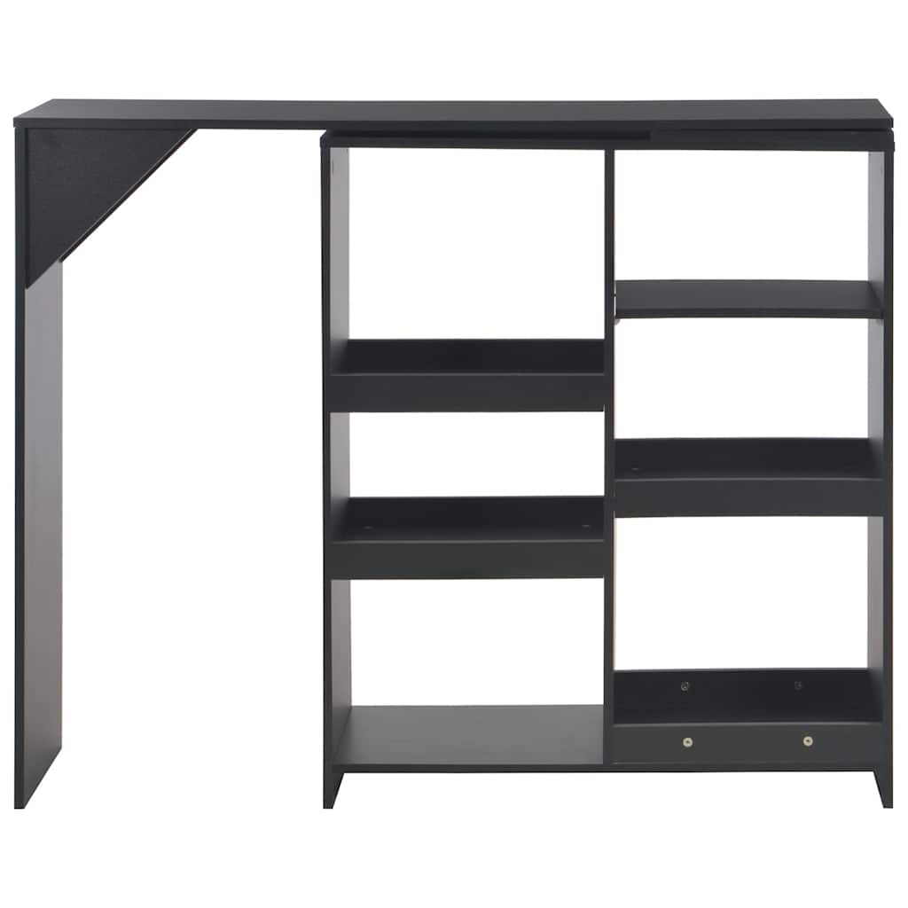 Barski stol s pomičnom policom crni 138 x 39 x 110 cm