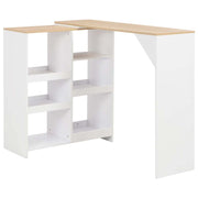 Barski stol s pomičnom policom bijeli 138 x 39 x 110 cm