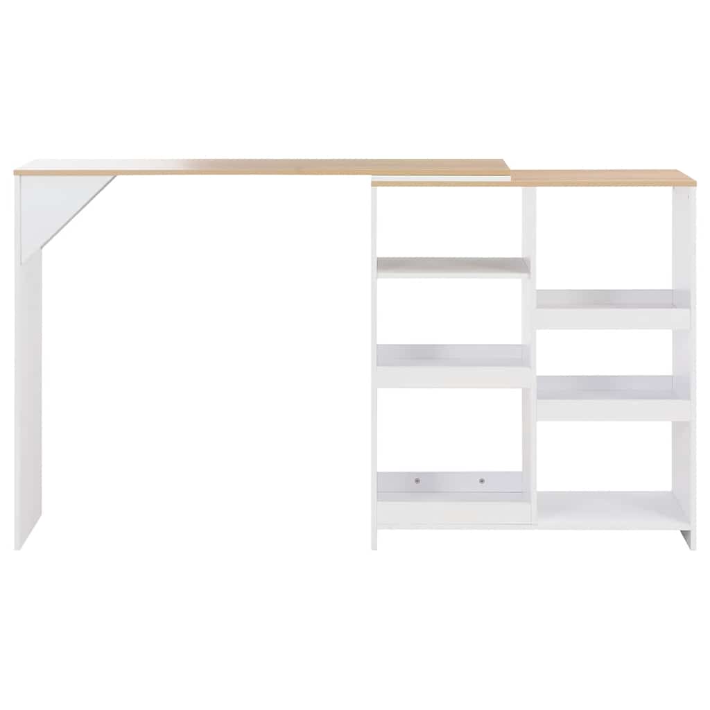 Barski stol s pomičnom policom bijeli 138 x 39 x 110 cm