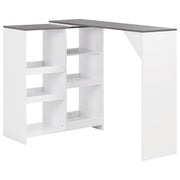 Barski stol s pomičnom policom bijeli 138 x 39 x 110 cm