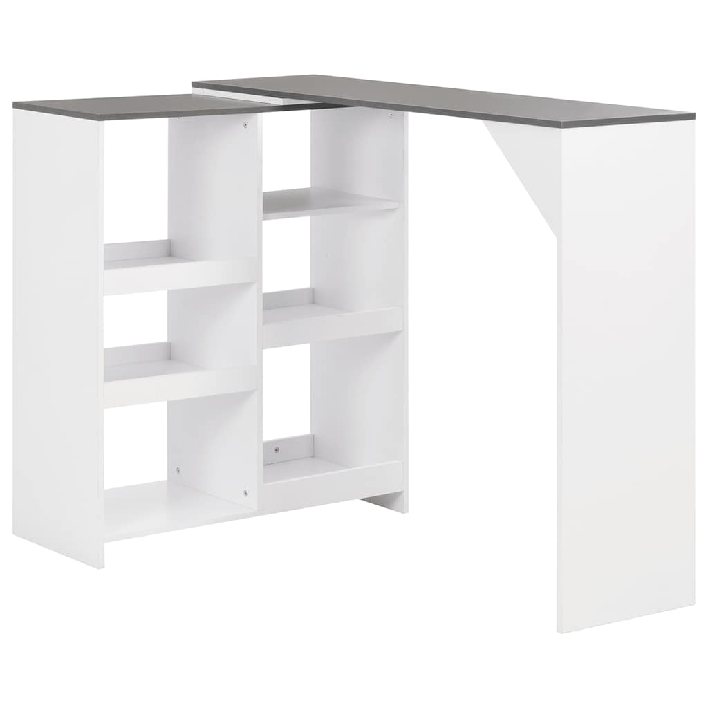 Barski stol s pomičnom policom bijeli 138 x 39 x 110 cm